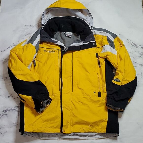 Columbia Jackets & Blazers - Columbia Sportswear Black/Yellow Vertex Omni-Shield Layered Coat